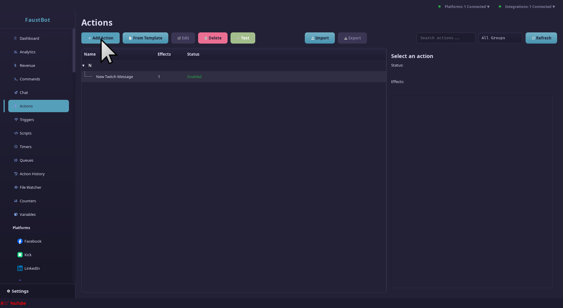Click Add Action button
